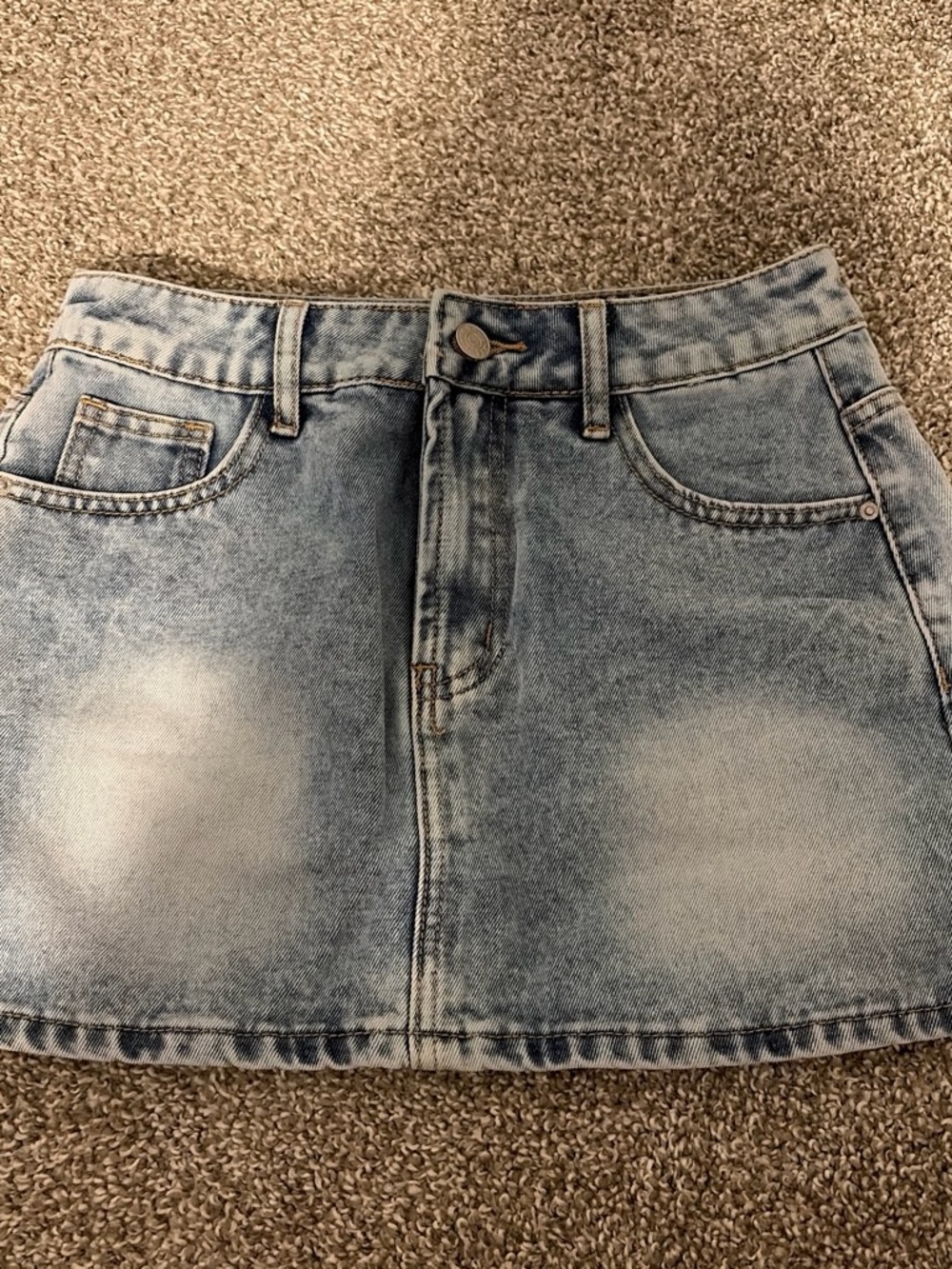 SHEIN Light Blue Washed Denim Mini Skirt